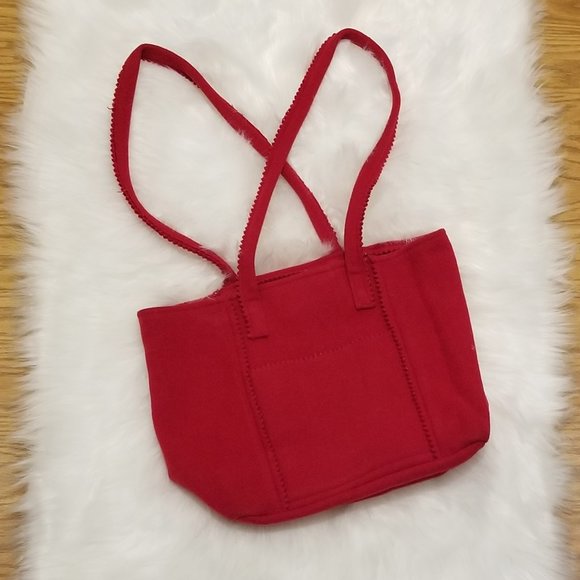 J Jill Wool Shoulder Tote Bag, Red - Picture 2 of 13